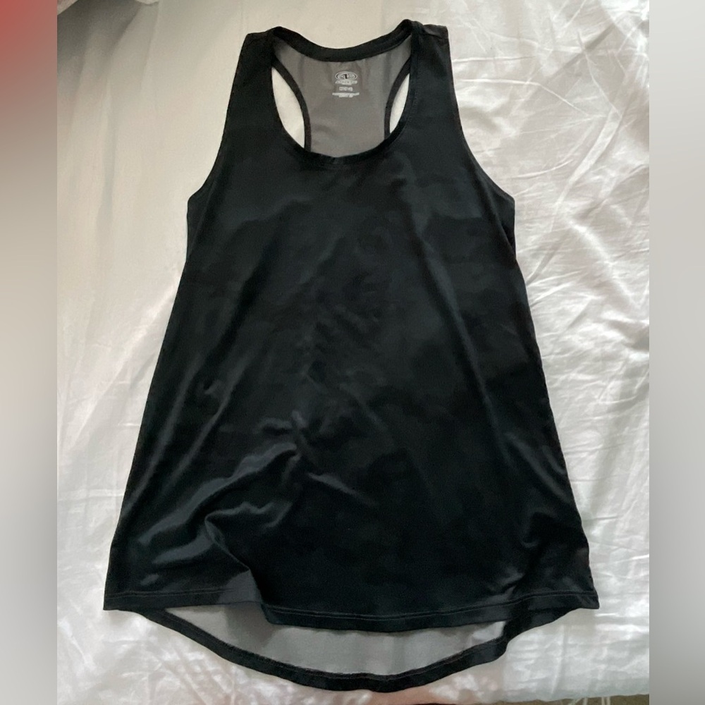 Logo Athletic Black Sleeveless Relaxed Tank Top